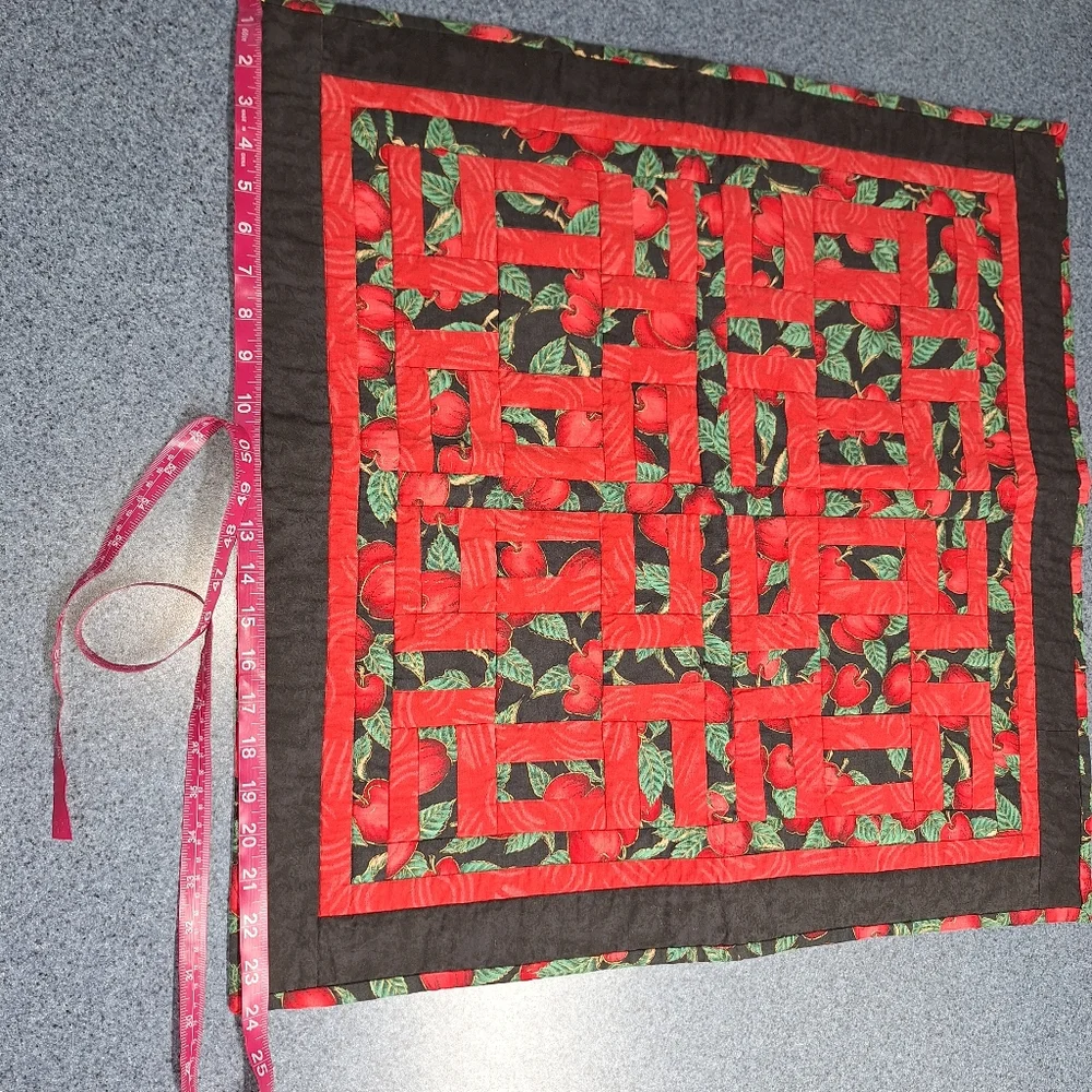 Handmade Apple Quilt, 24.25 x 24 inches